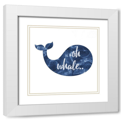 Oh Whale White Modern Wood Framed Art Print with Double Matting by Lewis, Sheldon
