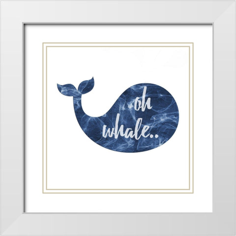 Oh Whale White Modern Wood Framed Art Print with Double Matting by Lewis, Sheldon