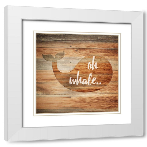 Oh Whale White Modern Wood Framed Art Print with Double Matting by Lewis, Sheldon