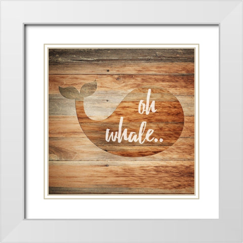Oh Whale White Modern Wood Framed Art Print with Double Matting by Lewis, Sheldon