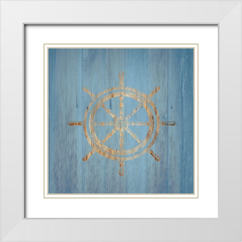Wheel White Modern Wood Framed Art Print with Double Matting by Lewis, Sheldon