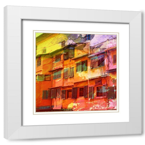 Architectural Color 1 White Modern Wood Framed Art Print with Double Matting by Lewis, Sheldon