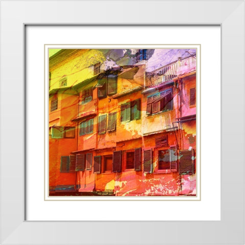 Architectural Color 1 White Modern Wood Framed Art Print with Double Matting by Lewis, Sheldon