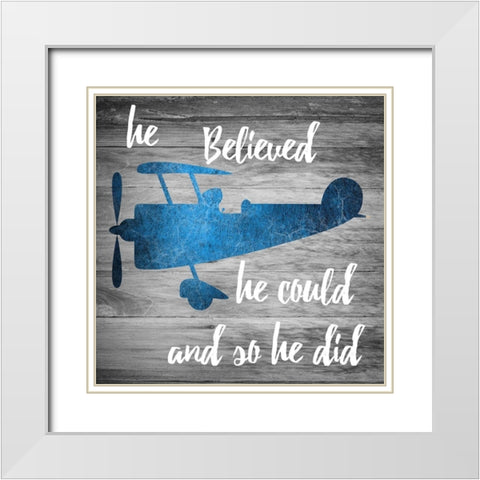 Fly White Modern Wood Framed Art Print with Double Matting by Lewis, Sheldon