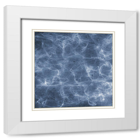 Blue Smoke1 White Modern Wood Framed Art Print with Double Matting by Lewis, Sheldon