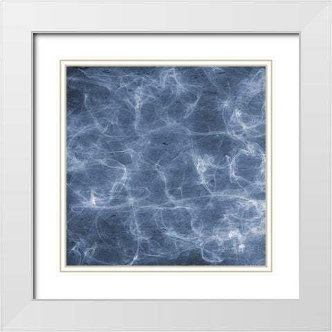Blue Smoke1 White Modern Wood Framed Art Print with Double Matting by Lewis, Sheldon