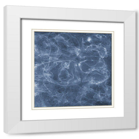 Blue Smoke 2 White Modern Wood Framed Art Print with Double Matting by Lewis, Sheldon