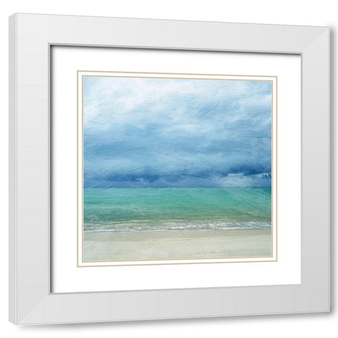 Paint Me the Ocean White Modern Wood Framed Art Print with Double Matting by Lewis, Sheldon