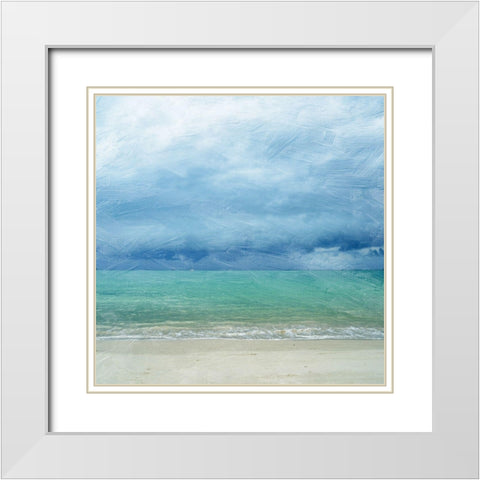 Paint Me the Ocean White Modern Wood Framed Art Print with Double Matting by Lewis, Sheldon