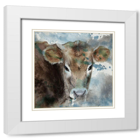 Moo Ami White Modern Wood Framed Art Print with Double Matting by Lewis, Sheldon