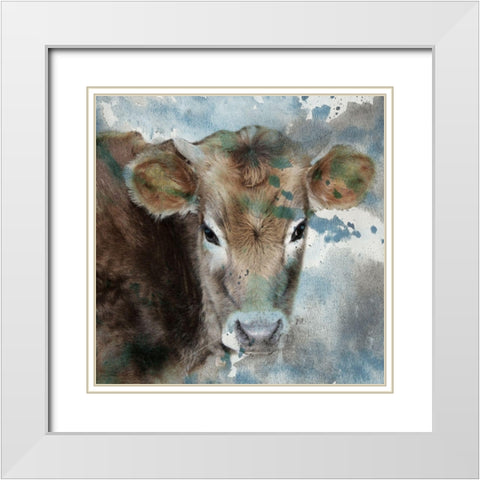 Moo Ami White Modern Wood Framed Art Print with Double Matting by Lewis, Sheldon