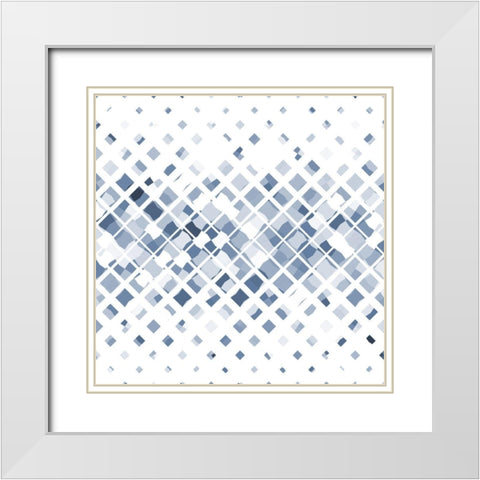 Geometric Blend White Modern Wood Framed Art Print with Double Matting by Lewis, Sheldon