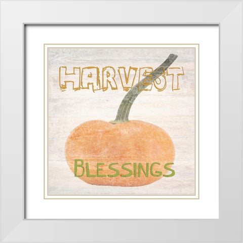 Harvest Blessings White Modern Wood Framed Art Print with Double Matting by Lewis, Sheldon