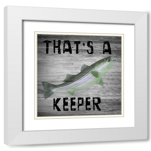 Keeper White Modern Wood Framed Art Print with Double Matting by Lewis, Sheldon