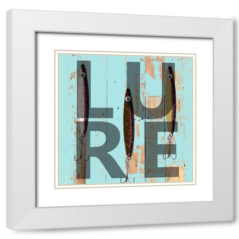 Lure White Modern Wood Framed Art Print with Double Matting by Lewis, Sheldon