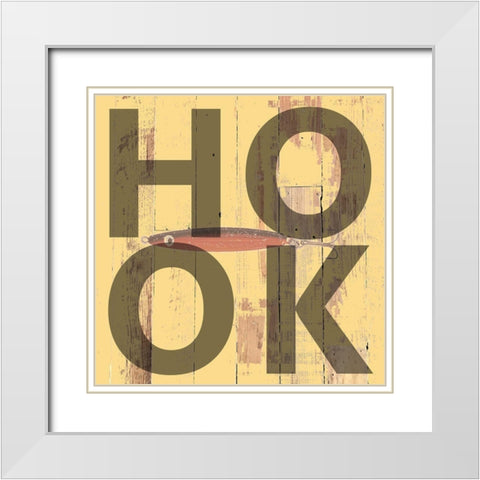 Hook White Modern Wood Framed Art Print with Double Matting by Lewis, Sheldon