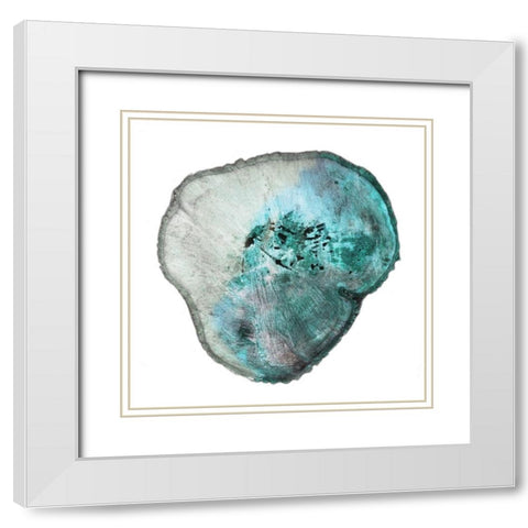 Emerald Tree Rings 1 White Modern Wood Framed Art Print with Double Matting by Lewis, Sheldon