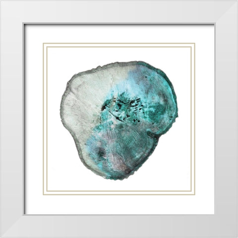 Emerald Tree Rings 1 White Modern Wood Framed Art Print with Double Matting by Lewis, Sheldon