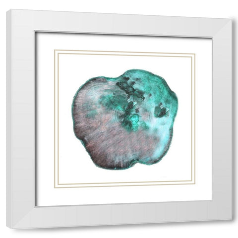 Emerald Tree Rings 2 White Modern Wood Framed Art Print with Double Matting by Lewis, Sheldon