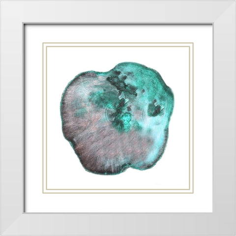 Emerald Tree Rings 2 White Modern Wood Framed Art Print with Double Matting by Lewis, Sheldon