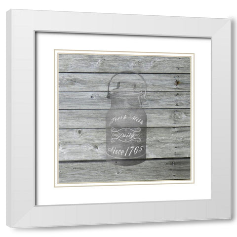 MIlk Farm White Modern Wood Framed Art Print with Double Matting by Lewis, Sheldon