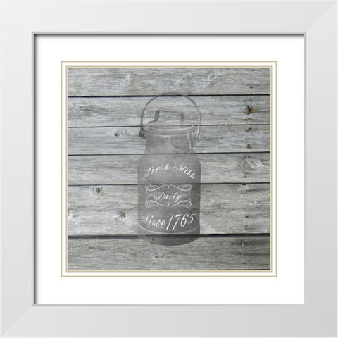 MIlk Farm White Modern Wood Framed Art Print with Double Matting by Lewis, Sheldon