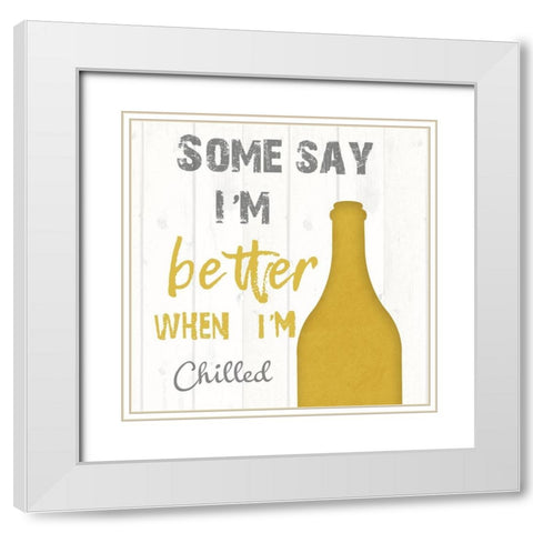 Chill Out White Modern Wood Framed Art Print with Double Matting by Lewis, Sheldon