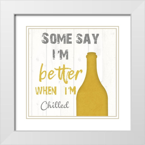 Chill Out White Modern Wood Framed Art Print with Double Matting by Lewis, Sheldon