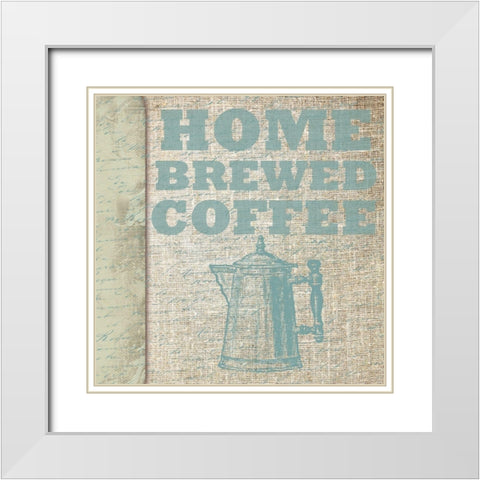 Good Brew White Modern Wood Framed Art Print with Double Matting by Lewis, Sheldon