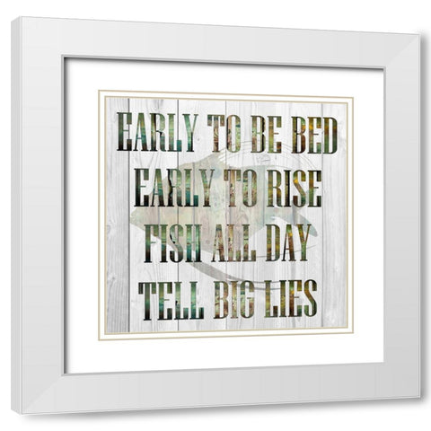 Fish All Day White Modern Wood Framed Art Print with Double Matting by Lewis, Sheldon
