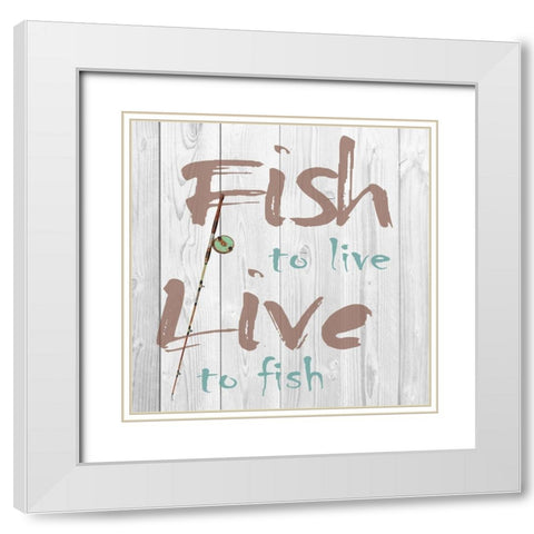Fish to Live White Modern Wood Framed Art Print with Double Matting by Lewis, Sheldon
