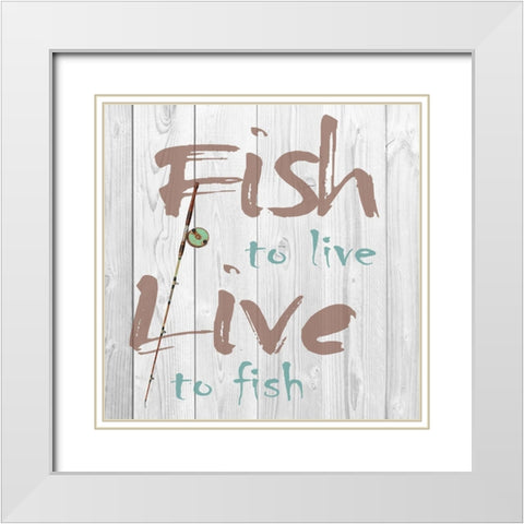 Fish to Live White Modern Wood Framed Art Print with Double Matting by Lewis, Sheldon