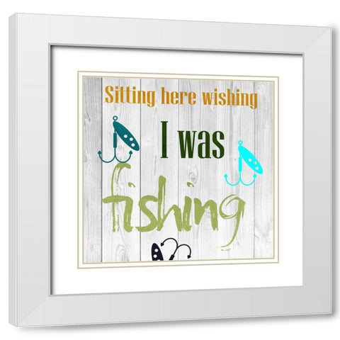 Fishing Days 2 White Modern Wood Framed Art Print with Double Matting by Lewis, Sheldon