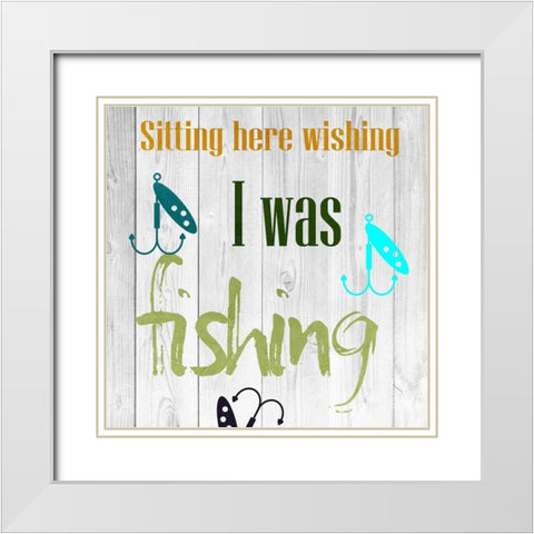 Fishing Days 2 White Modern Wood Framed Art Print with Double Matting by Lewis, Sheldon