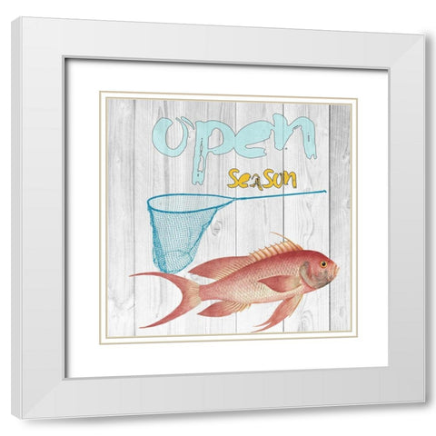 Open Season White Modern Wood Framed Art Print with Double Matting by Lewis, Sheldon