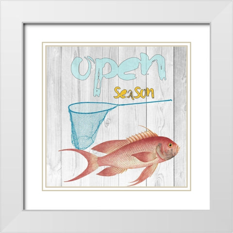 Open Season White Modern Wood Framed Art Print with Double Matting by Lewis, Sheldon