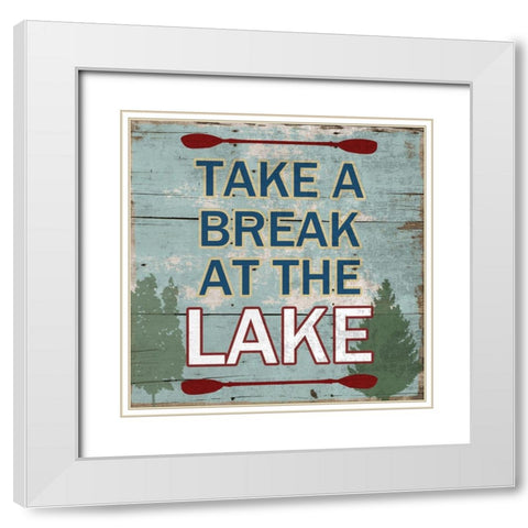 At The Lake White Modern Wood Framed Art Print with Double Matting by Lewis, Sheldon