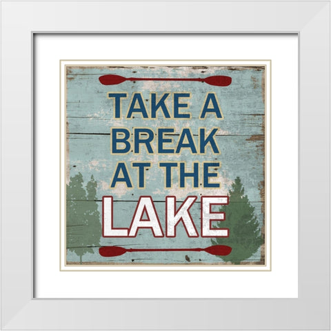 At The Lake White Modern Wood Framed Art Print with Double Matting by Lewis, Sheldon