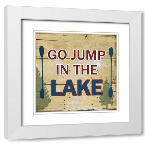 At The Lake 2 White Modern Wood Framed Art Print with Double Matting by Lewis, Sheldon