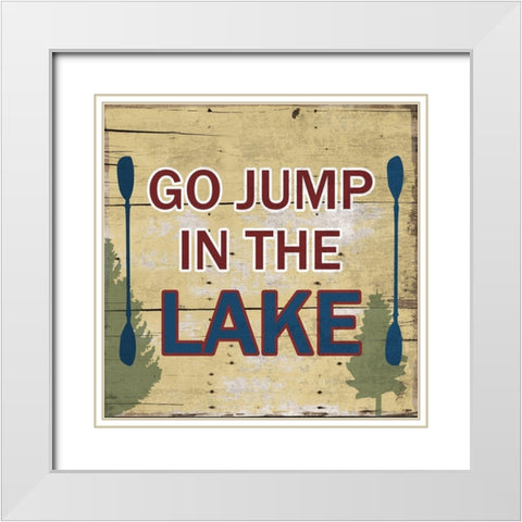At The Lake 2 White Modern Wood Framed Art Print with Double Matting by Lewis, Sheldon