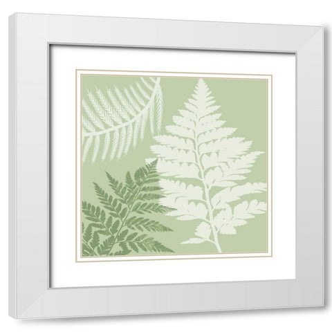 Green Jungle 3 White Modern Wood Framed Art Print with Double Matting by Lewis, Sheldon
