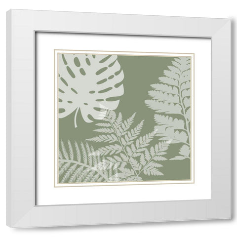 Green Garden 1 White Modern Wood Framed Art Print with Double Matting by Lewis, Sheldon
