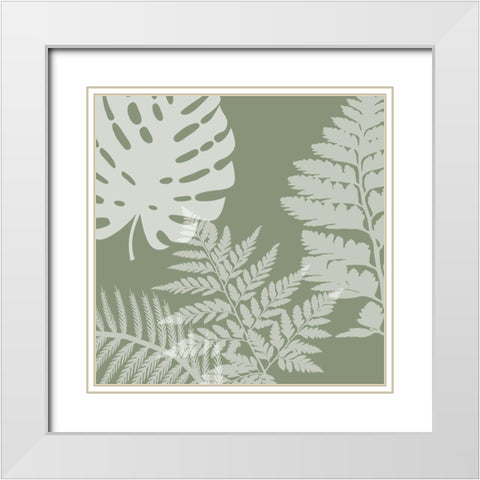 Green Garden 1 White Modern Wood Framed Art Print with Double Matting by Lewis, Sheldon