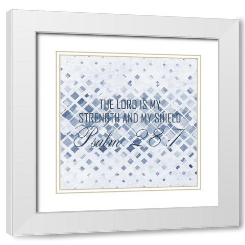 Strength And Shield White Modern Wood Framed Art Print with Double Matting by Lewis, Sheldon
