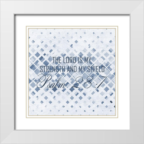 Strength And Shield White Modern Wood Framed Art Print with Double Matting by Lewis, Sheldon
