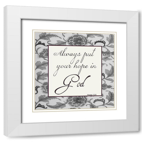 Hope In The Lord White Modern Wood Framed Art Print with Double Matting by Lewis, Sheldon