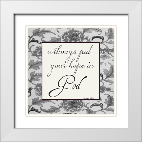Hope In The Lord White Modern Wood Framed Art Print with Double Matting by Lewis, Sheldon