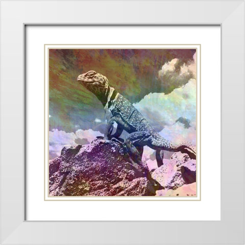 Geco King White Modern Wood Framed Art Print with Double Matting by Lewis, Sheldon