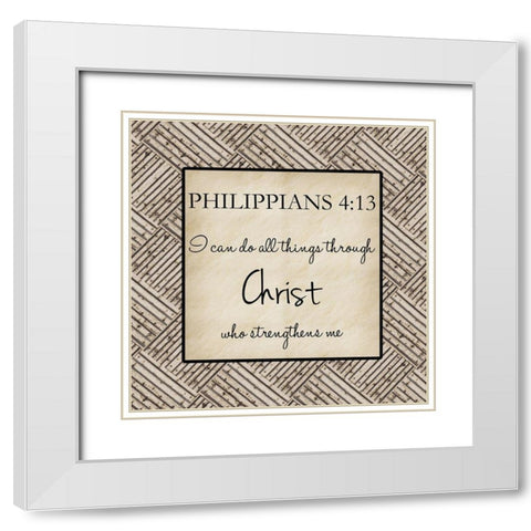 Phi 4-13 White Modern Wood Framed Art Print with Double Matting by Lewis, Sheldon