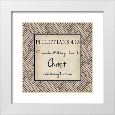 Phi 4-13 White Modern Wood Framed Art Print with Double Matting by Lewis, Sheldon